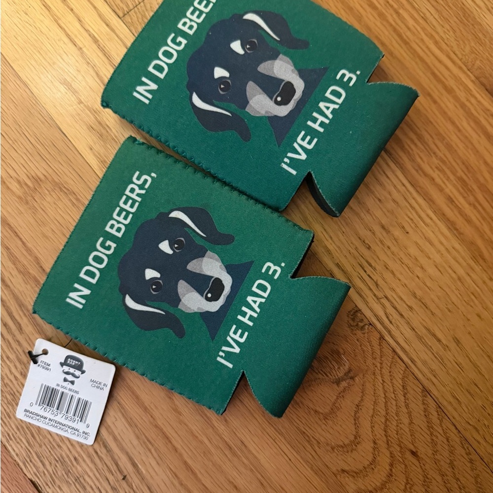 Green Dog Beer Can Cooler